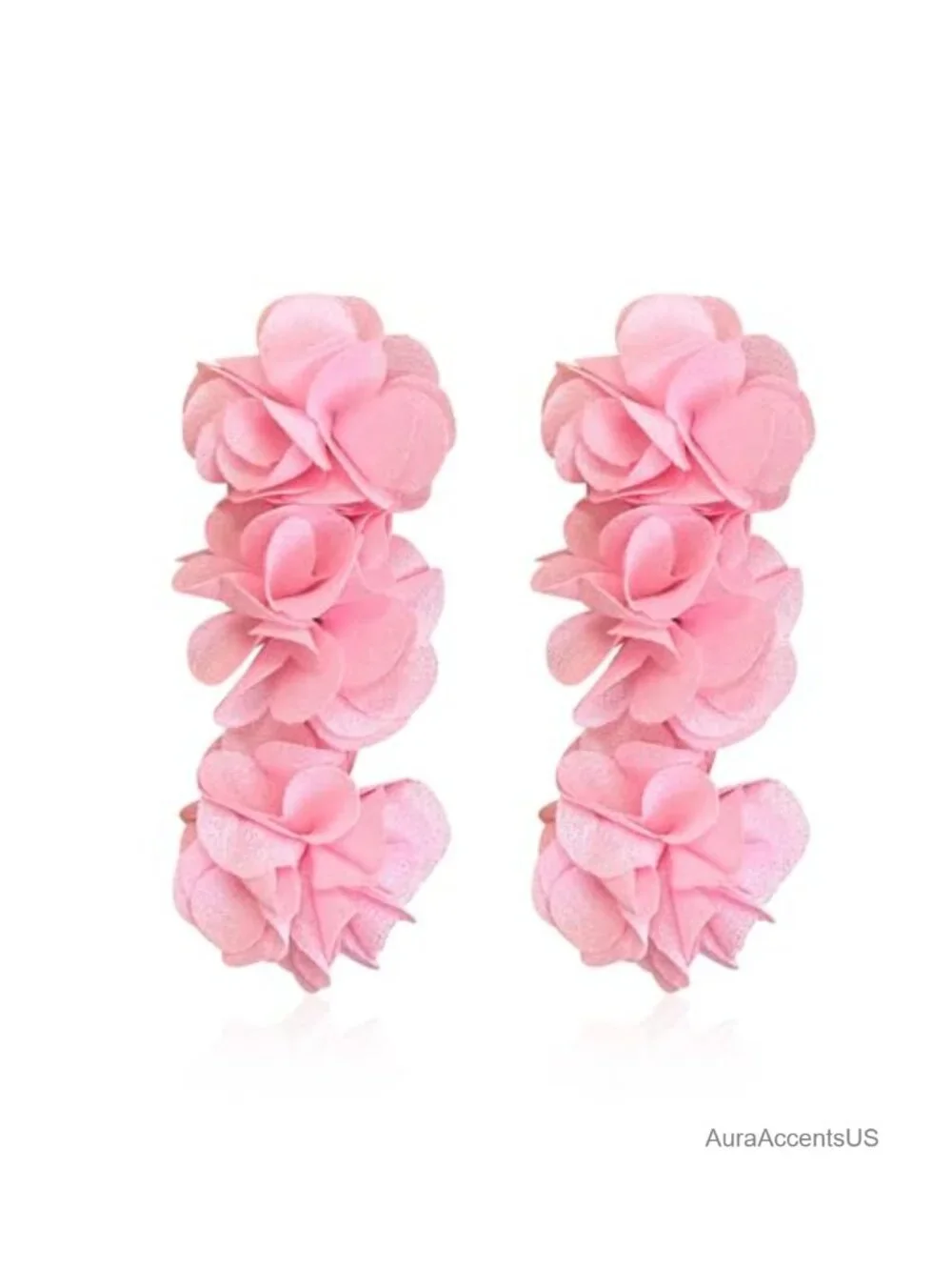 Elegant Long 3-Layer Flower Tassel Earrings Bohemian Handmade Dangle Drop